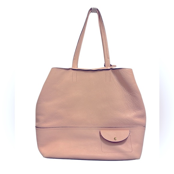J. Crew Pink Leather Tote Bag with Structured Design soft leather - Picture 1 of 15